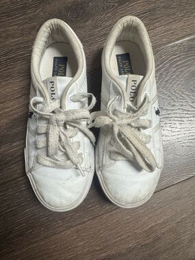 Ralph Lauren White Kids Polo Low-Top Sneakers